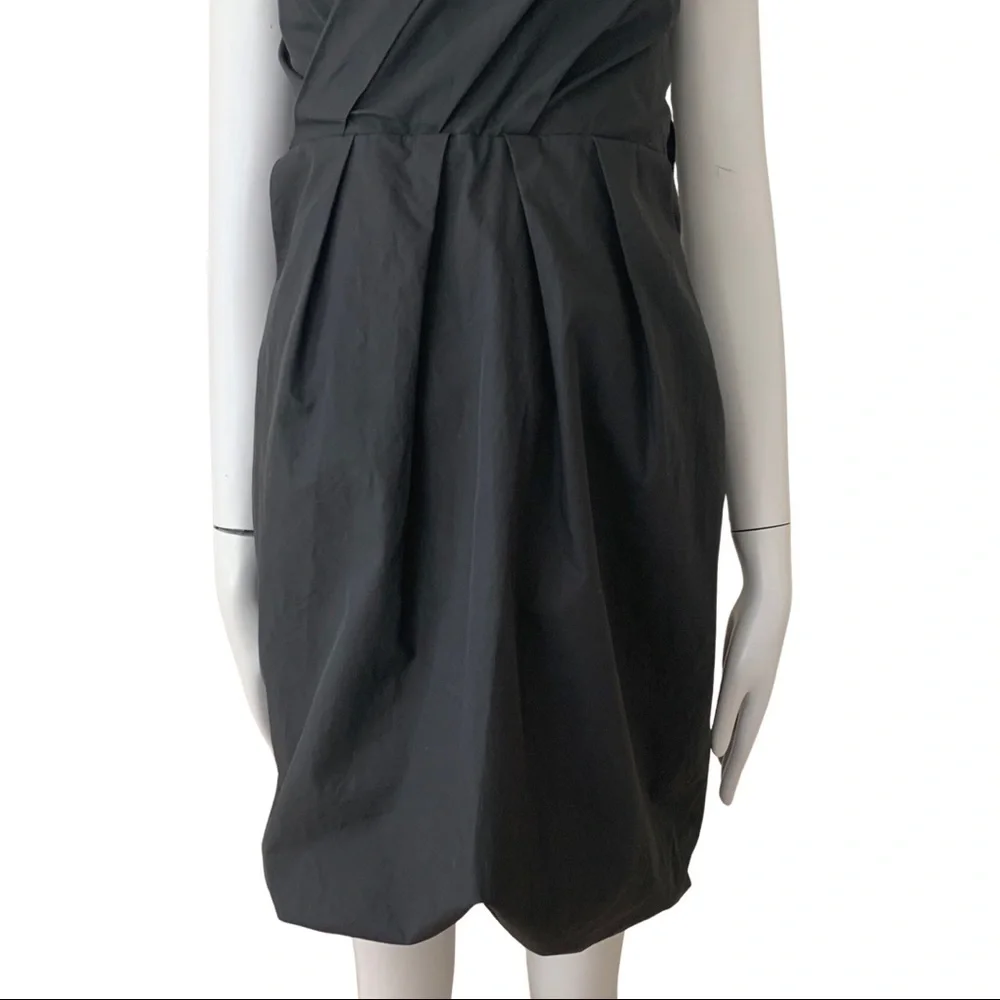 MARC JACOBS Bubble Hem Black Dress Cotton Poplin Sleeveless V-Neck LBD Size 4 - Picture 10 of 15